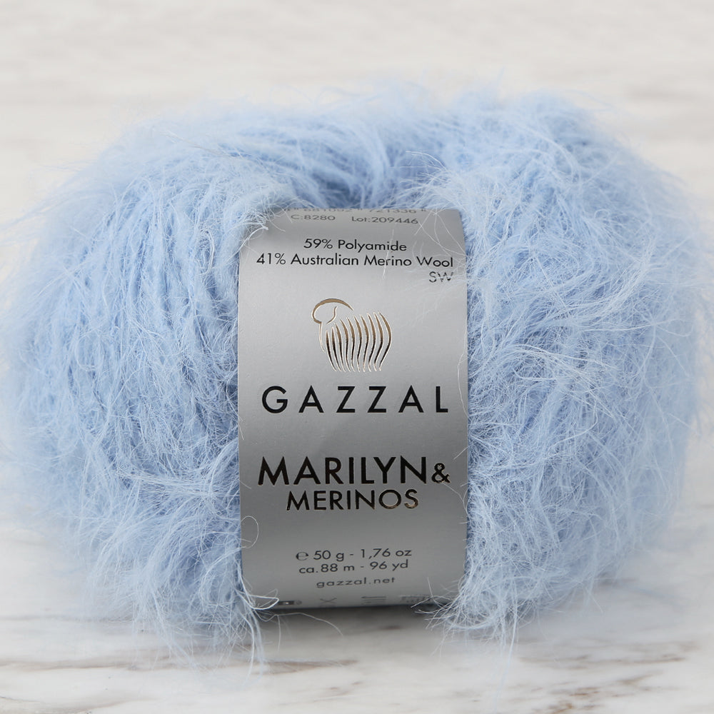 Gazzal Marilyn&Merinos Hand Knitting Yarn,Blue - 8280