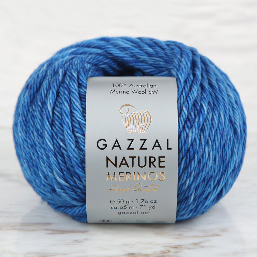 Gazzal Nature Merinos Hand Knitting Yarn,Blue -8300