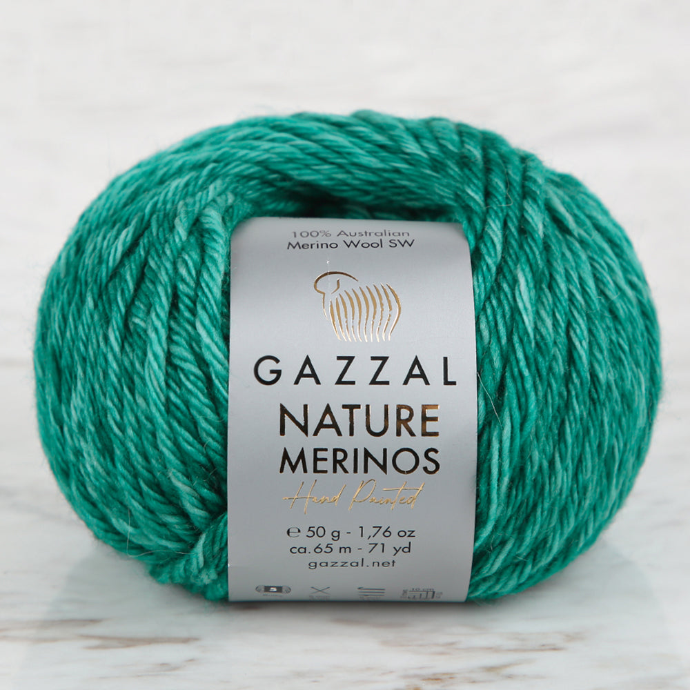 Gazzal Nature Merinos Hand Knitting Yarn,Green -8302