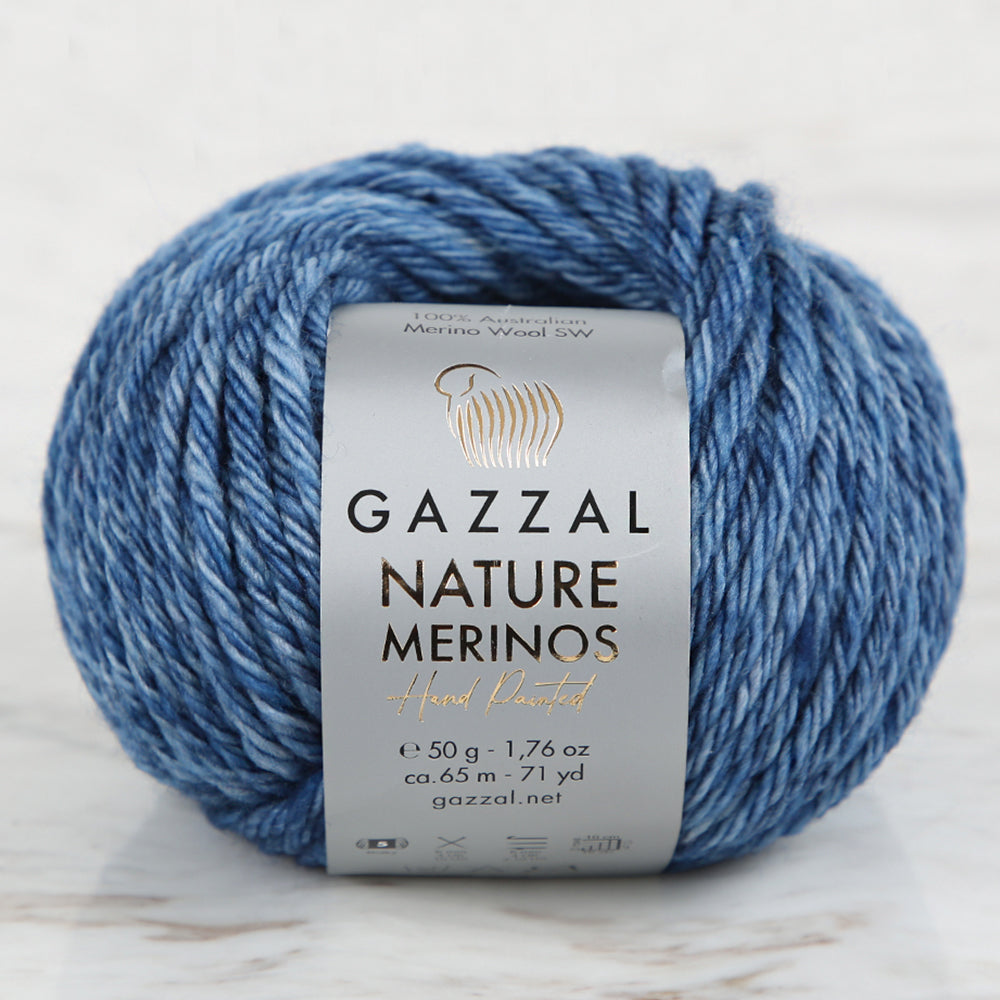 Gazzal Nature Merinos Hand Knitting Yarn,Blue -8306