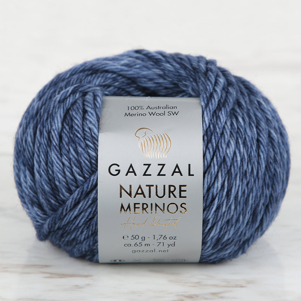Gazzal Nature Merinos Hand Knitting Yarn,Blue -8307
