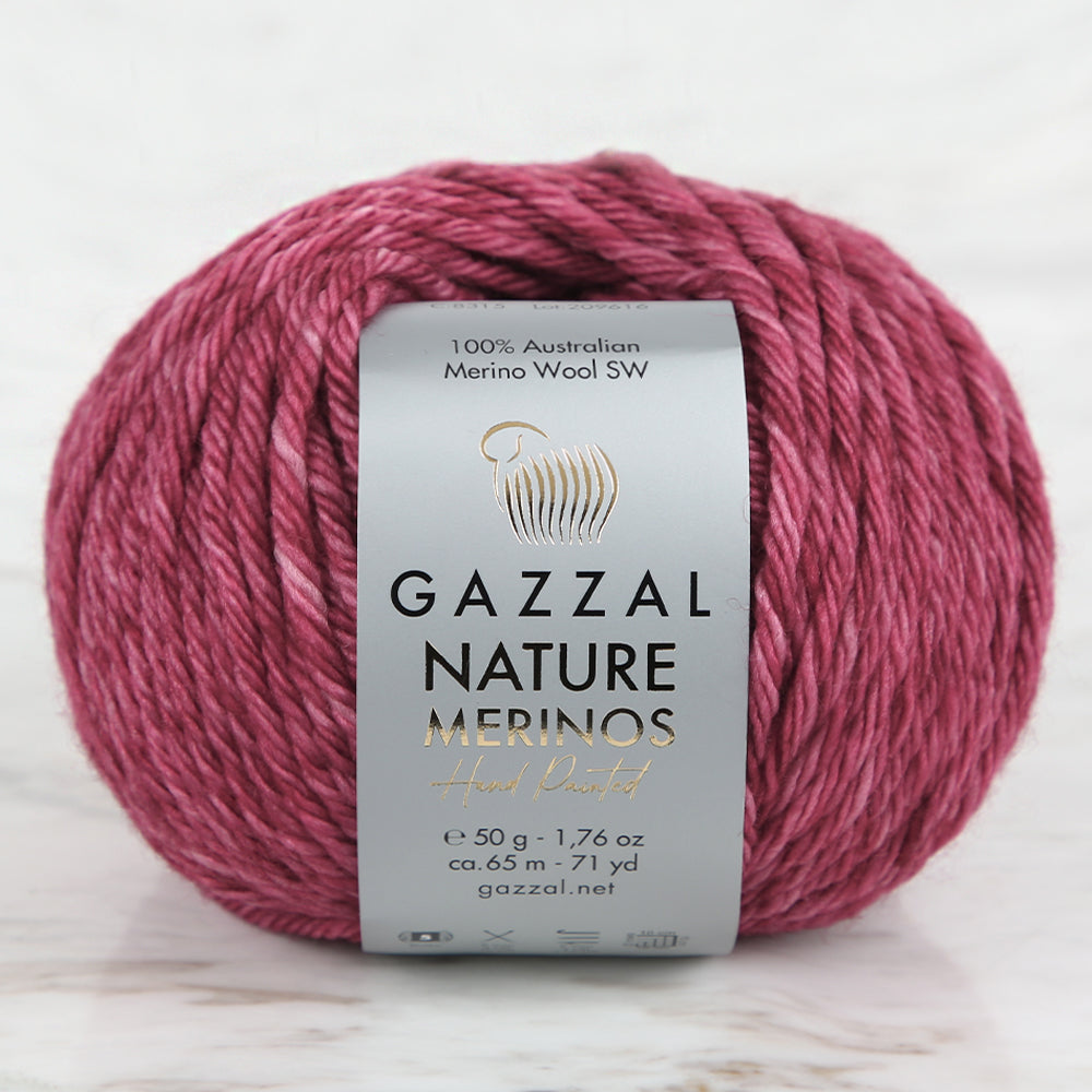 Gazzal Nature Merinos Hand Knitting Yarn,Fuchsia -8315