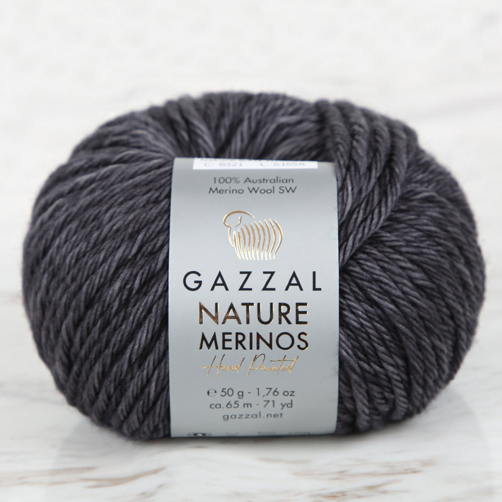 Gazzal Nature Merinos Hand Knitting Yarn,Grey -8321