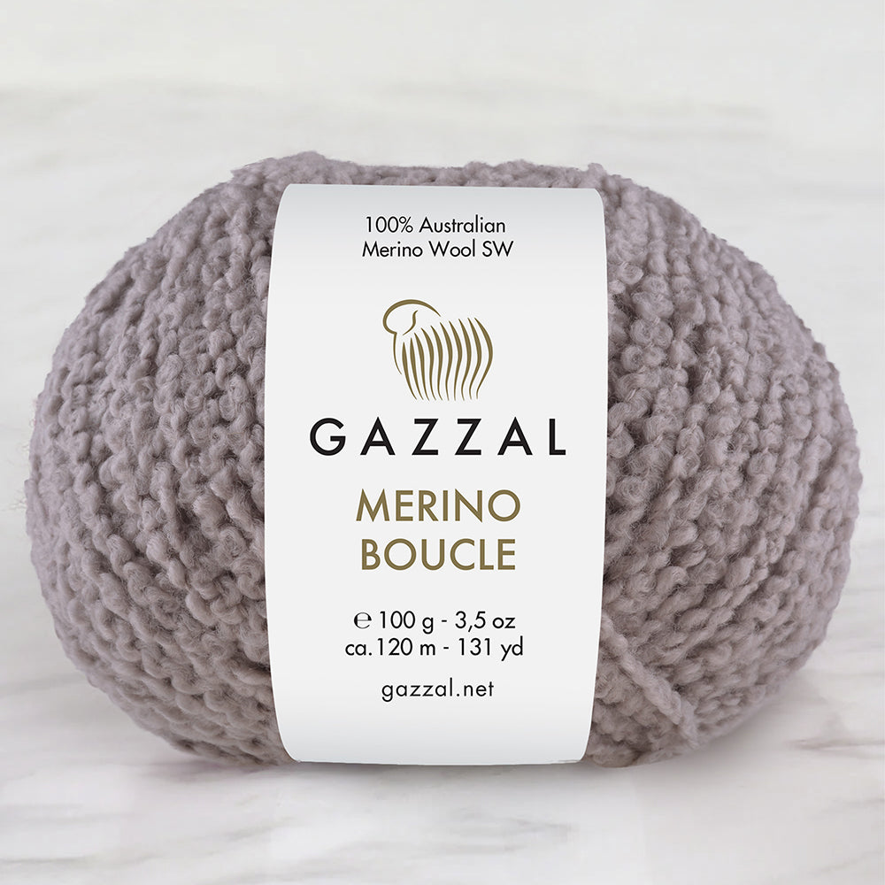 Gazzal Merino Boucle Hand Knitting Yarn, Mink-3762