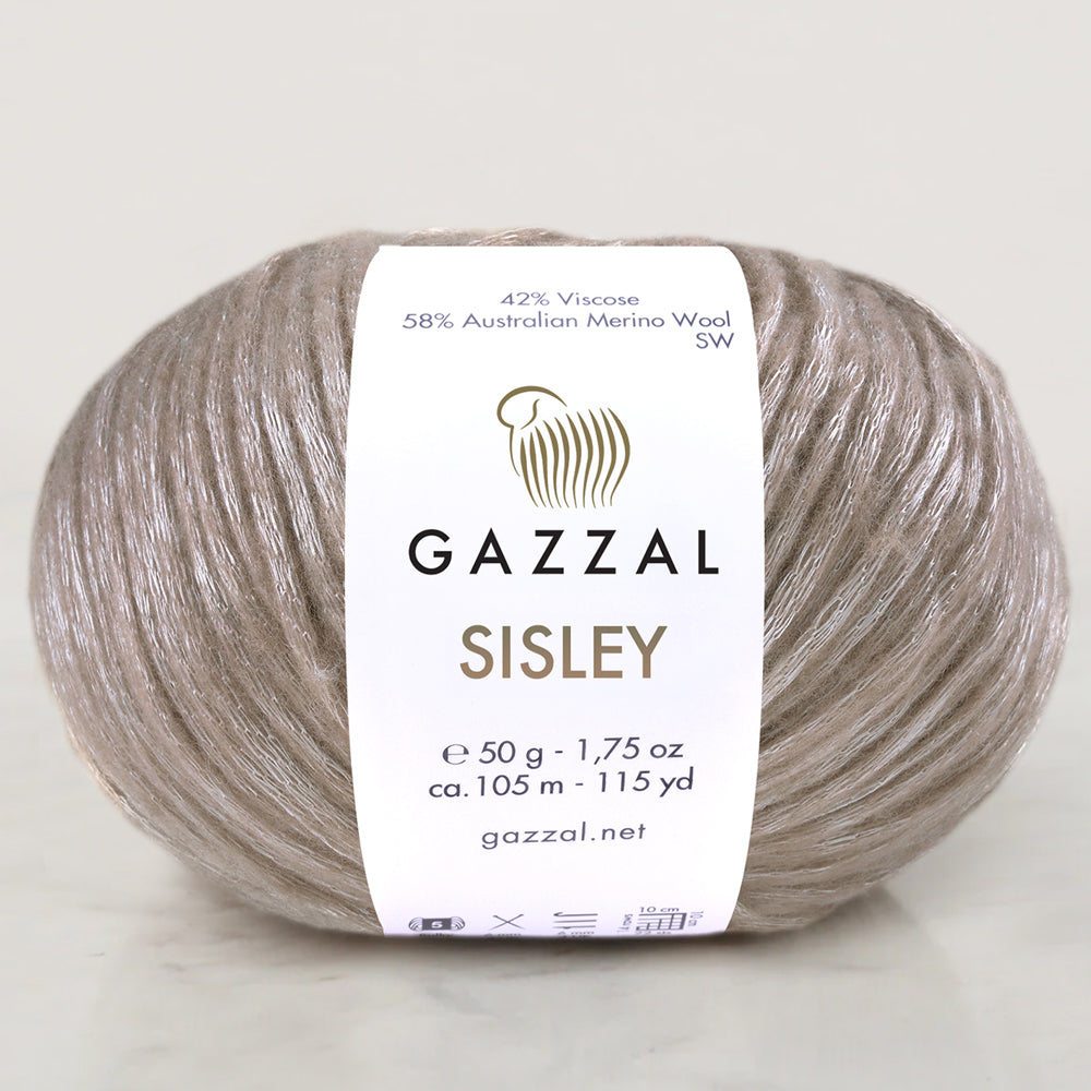 Gazzal Sisley Hand Knitting Yarn, Beige-5711