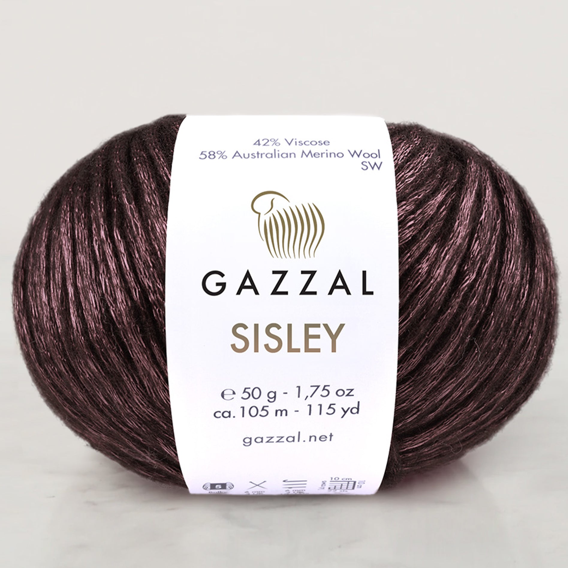 Gazzal Sisley Hand Knitting Yarn, Brown - 5714