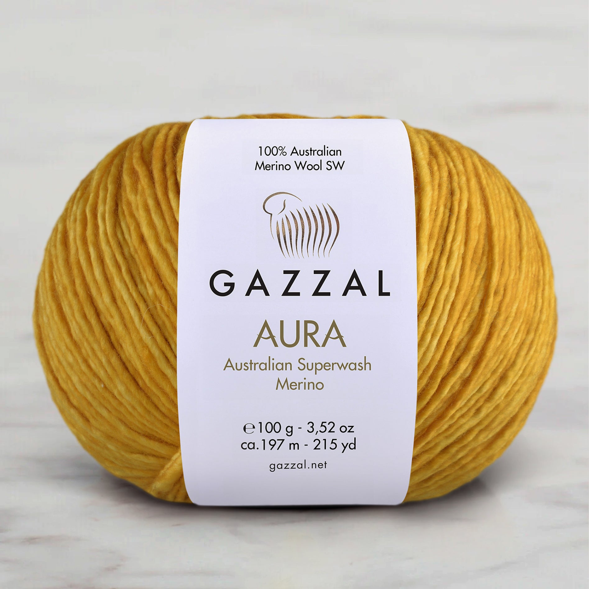 Gazzal Aura Hand Knitting Yarn - Mustard – 165