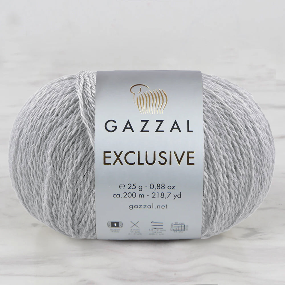 Gazzal Exclusive Hand Knitting Yarn, Grey-9921