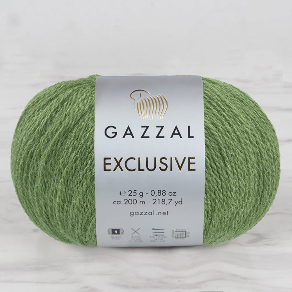Gazzal Exclusive Hand Knitting Yarn, Green-9931