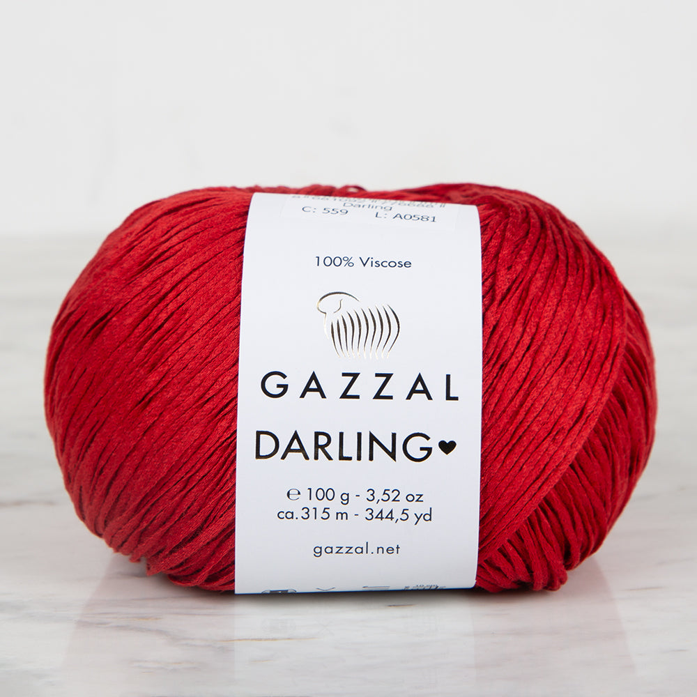 Gazzal Darling Hand Knitting Yarn ,Red 559