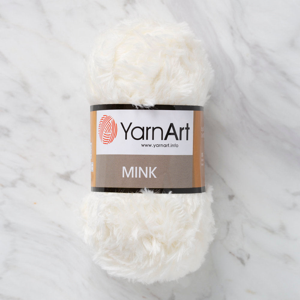 YarnArt Mink 50gr Fluffy Yarn, Cream - 330