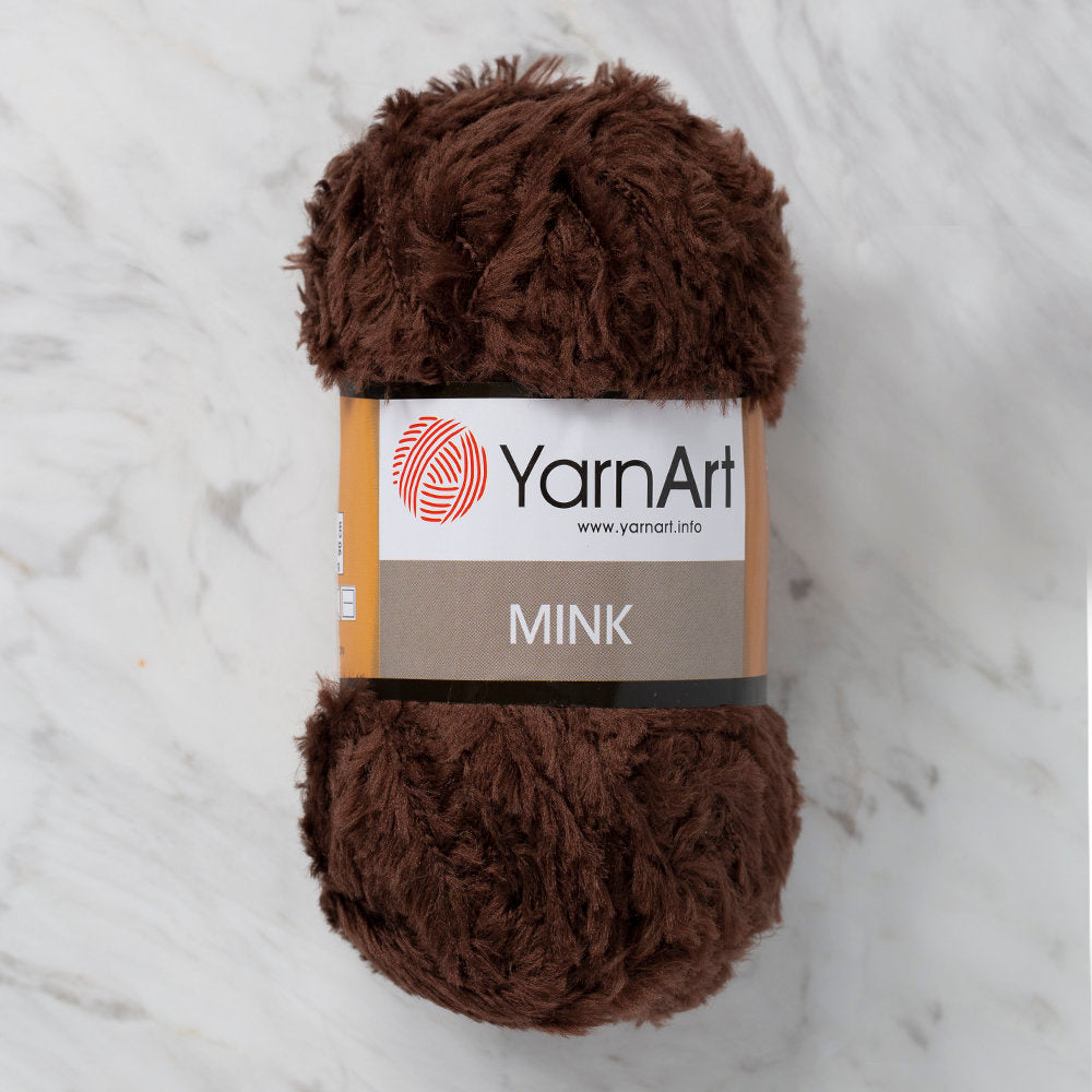YarnArt Mink 50gr Fluffy Yarn, Dark Brown - 333