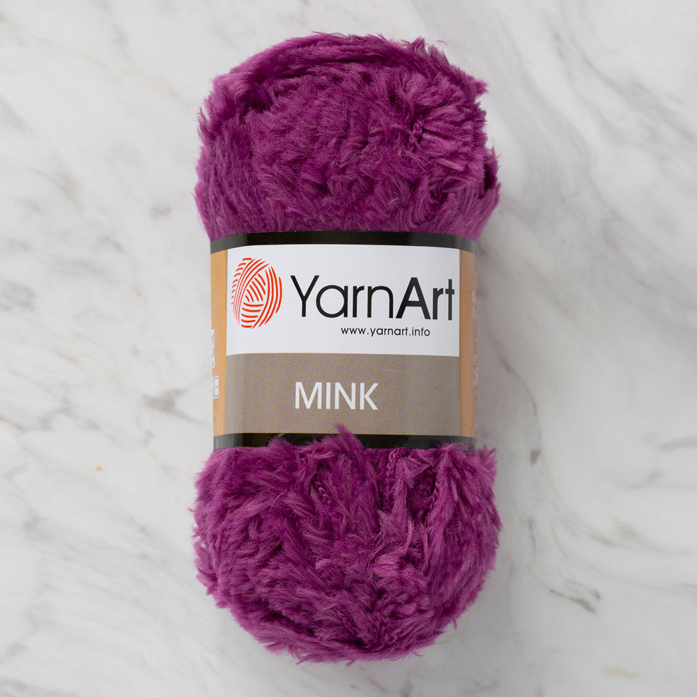 YarnArt Mink 50gr Fluffy Yarn, Purple - 338