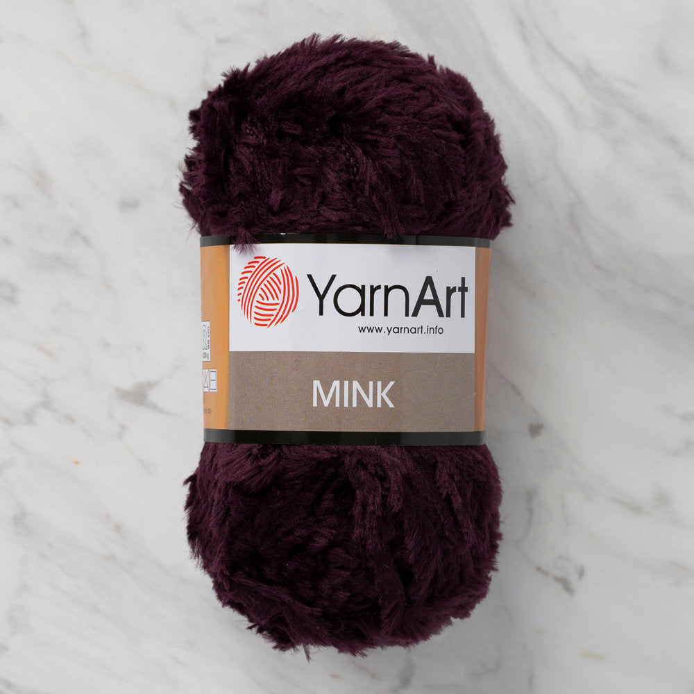 YarnArt Mink 50gr Fluffy Yarn, Eggplant Purple - 342