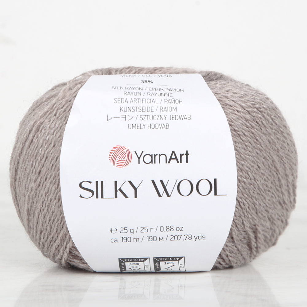 Yarnart SILK WOOL Hand Knitting Yarn, Mink - 342