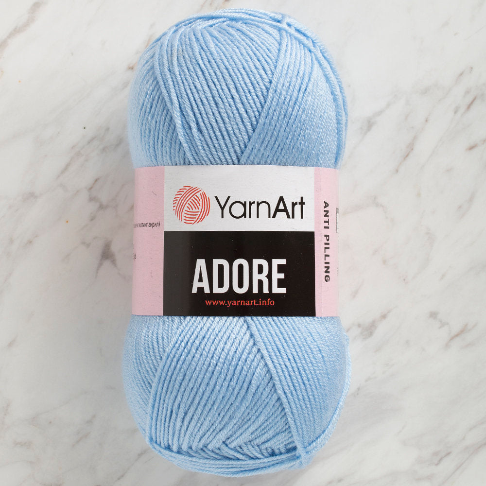 YarnArt Adore Anti-Pilling Yarn, Light Blue - 340