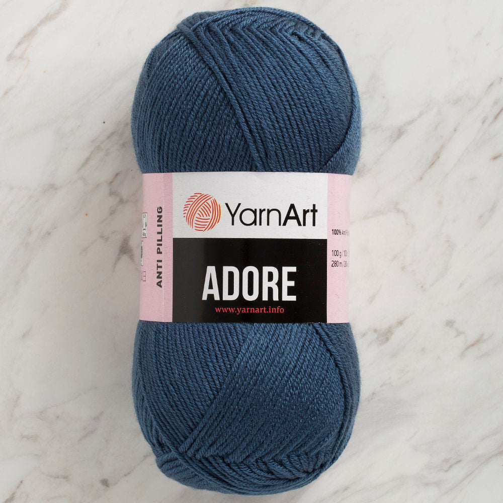 YarnArt Adore Anti-Pilling Yarn, Blue - 348