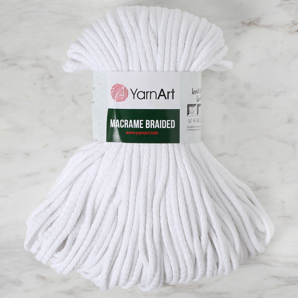 YarnArt Macrame Braided Knitting Yarn, White -751