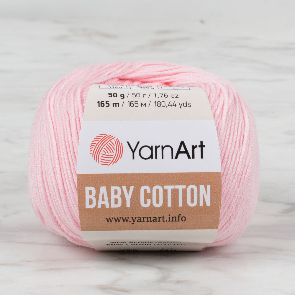 YarnArt Baby Cotton Knitting Yarn, Pink - 410