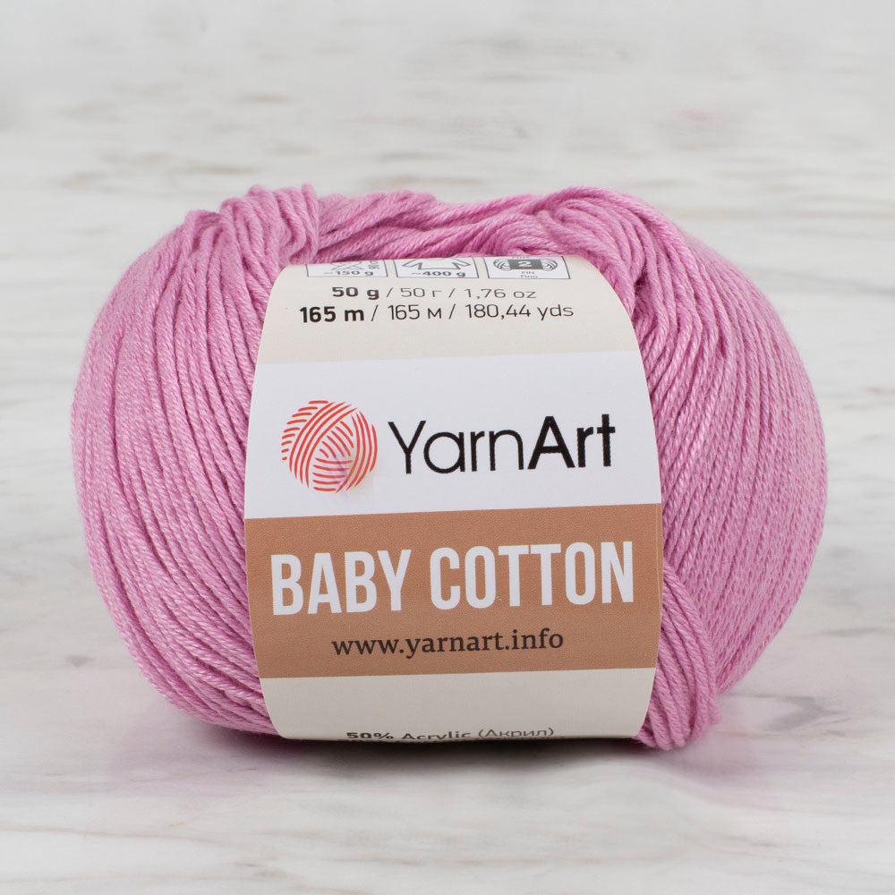 YarnArt Baby Cotton Knitting Yarn, Pink - 415