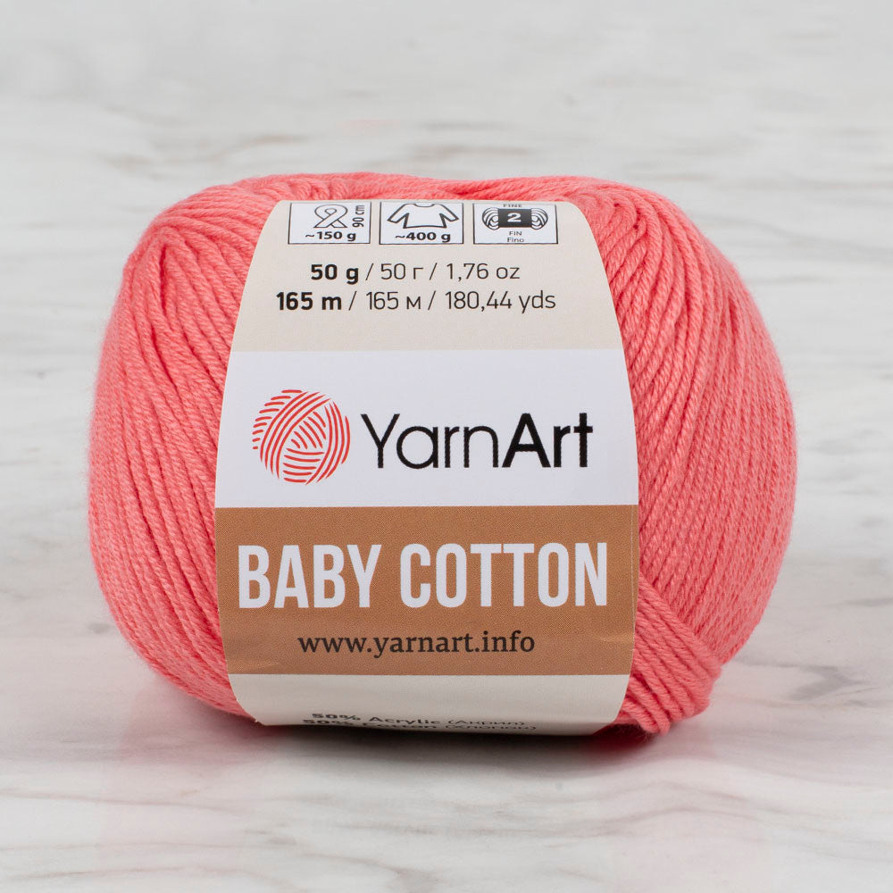 YarnArt Baby Cotton Knitting Yarn, Vermilion - 420