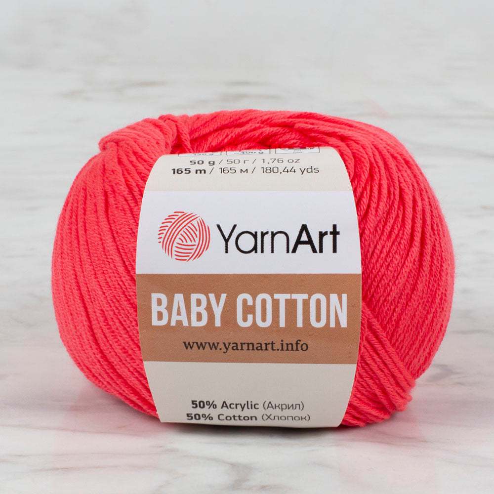 YarnArt Baby Cotton Knitting Yarn, Vermilion - 423