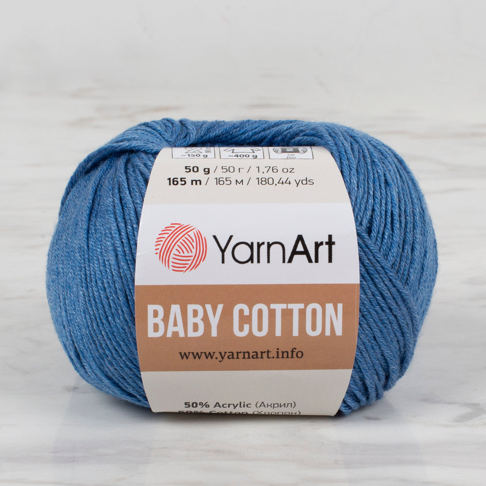 YarnArt Baby Cotton Knitting Yarn, Blue - 447