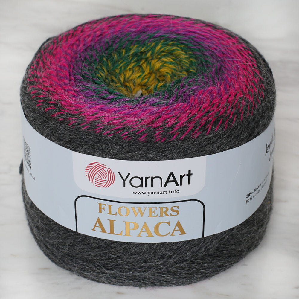 Yarnart Flowers Alpaca 250 Gr Knitting Yarn, Variegated - 423