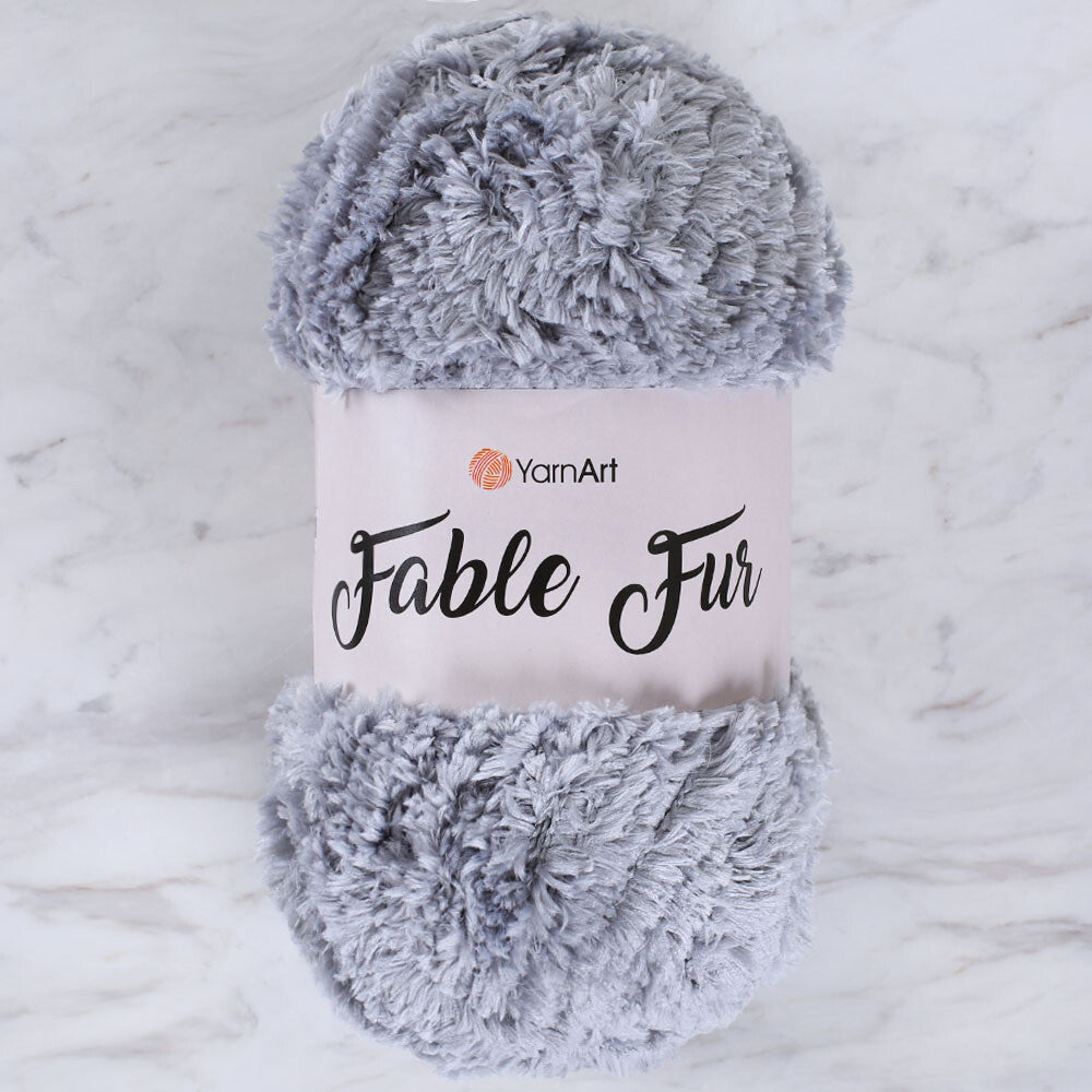 YarnArt Fable Fur Yarn- Grey - 972