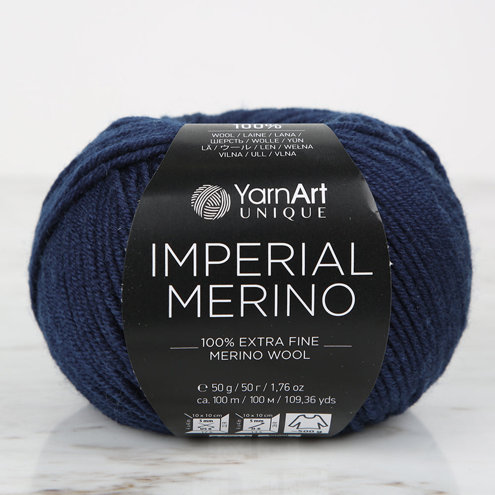 YarnArt IMPERIAL MERINO Knitting Yarn, Navy Blue - 3343