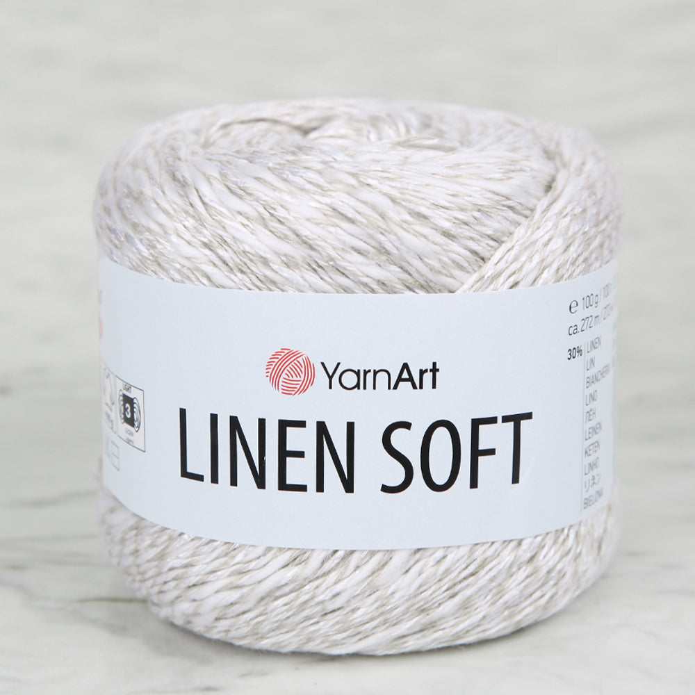 YarnArt Linen Soft Hand Knitting Yarn ,Cream 7301