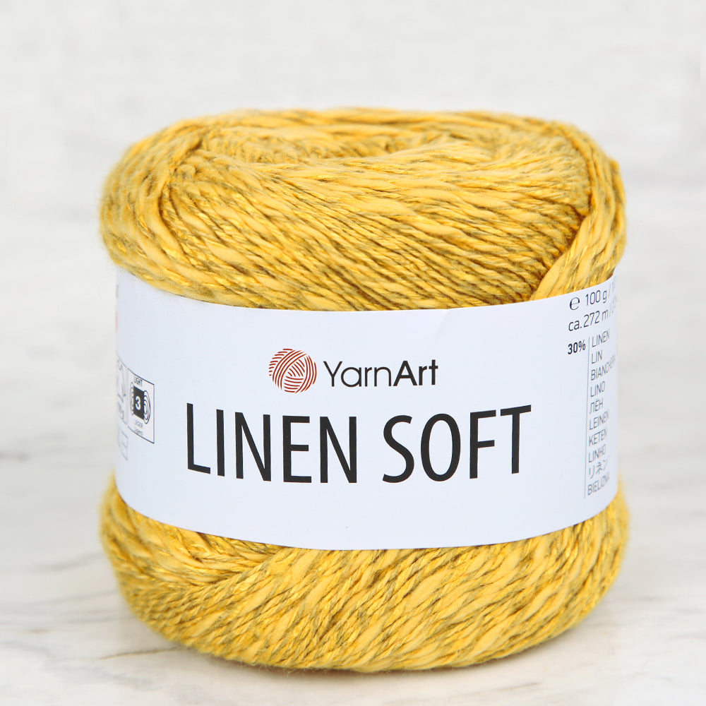 YarnArt Linen Soft Hand Knitting Yarn ,Yellow 7306