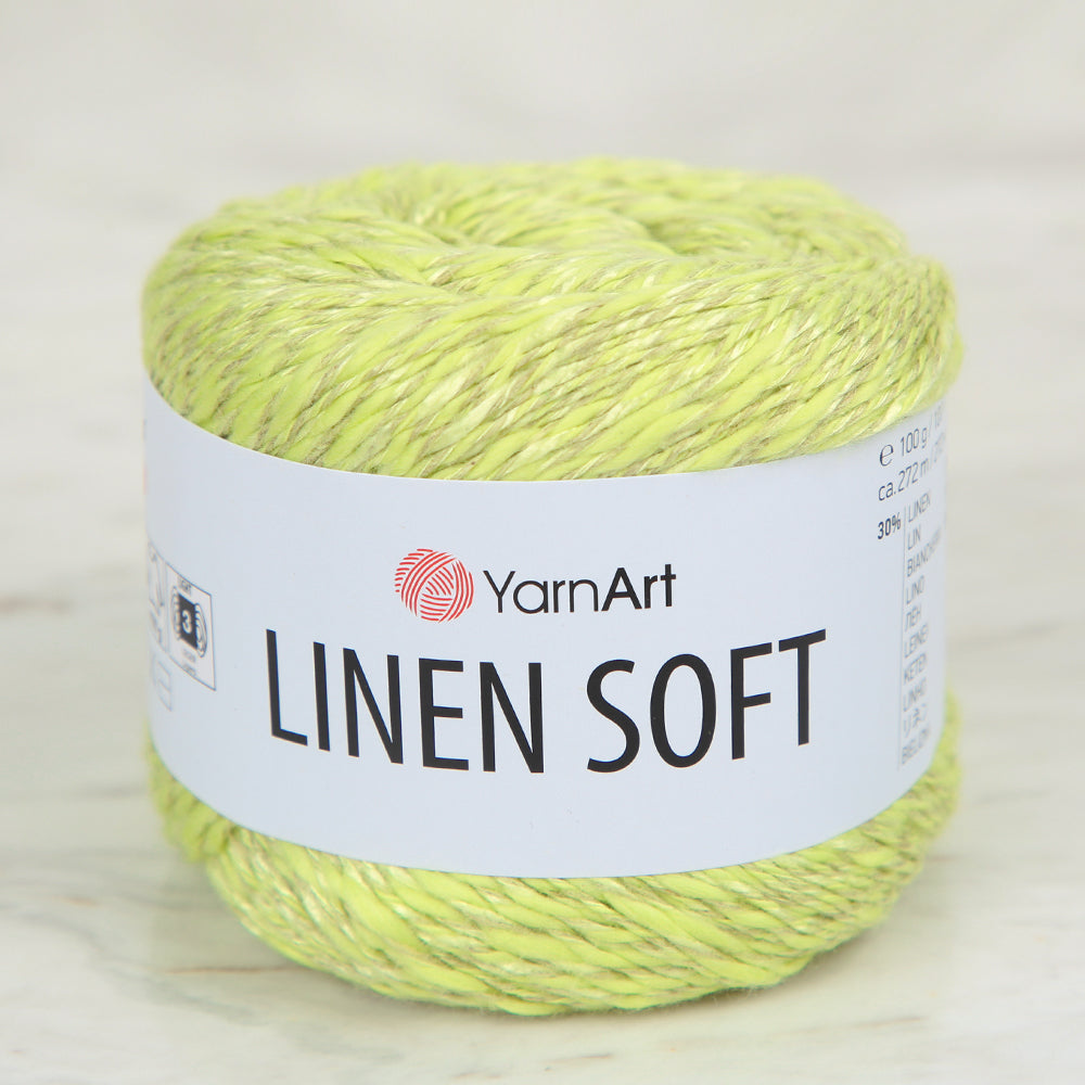 YarnArt Linen Soft Hand Knitting Yarn ,Green 7311