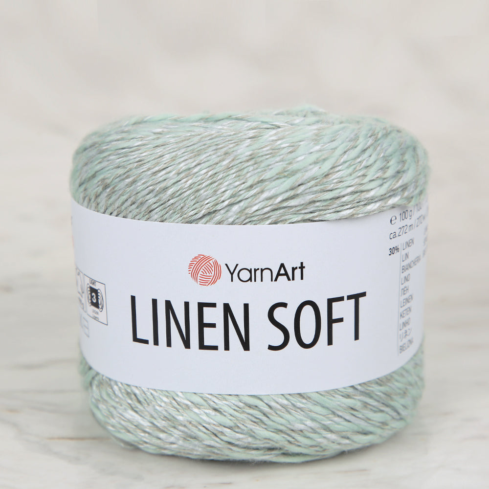 YarnArt Linen Soft Hand Knitting Yarn ,Green 7312
