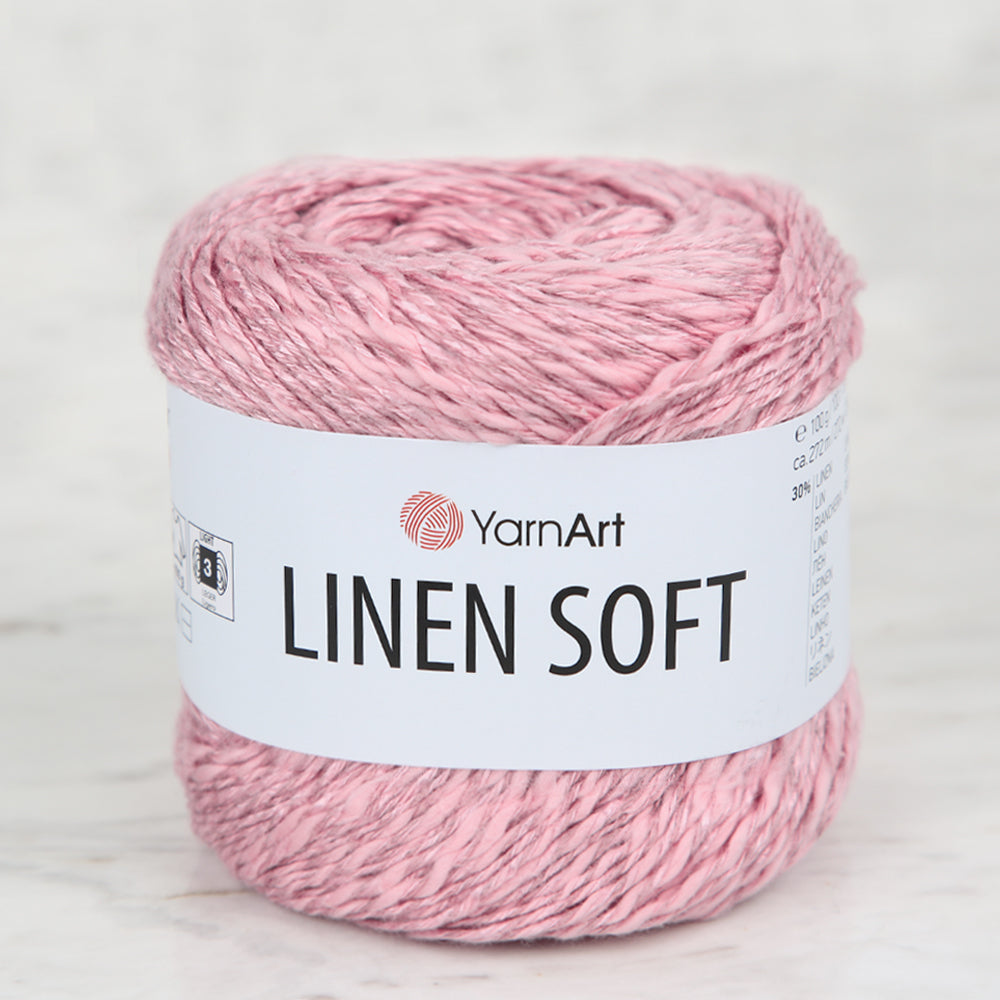 YarnArt Linen Soft Hand Knitting Yarn ,Pink 7322