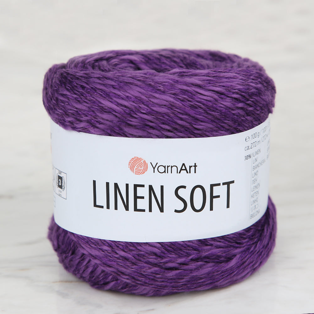 YarnArt Linen Soft Hand Knitting Yarn ,Purple 7324