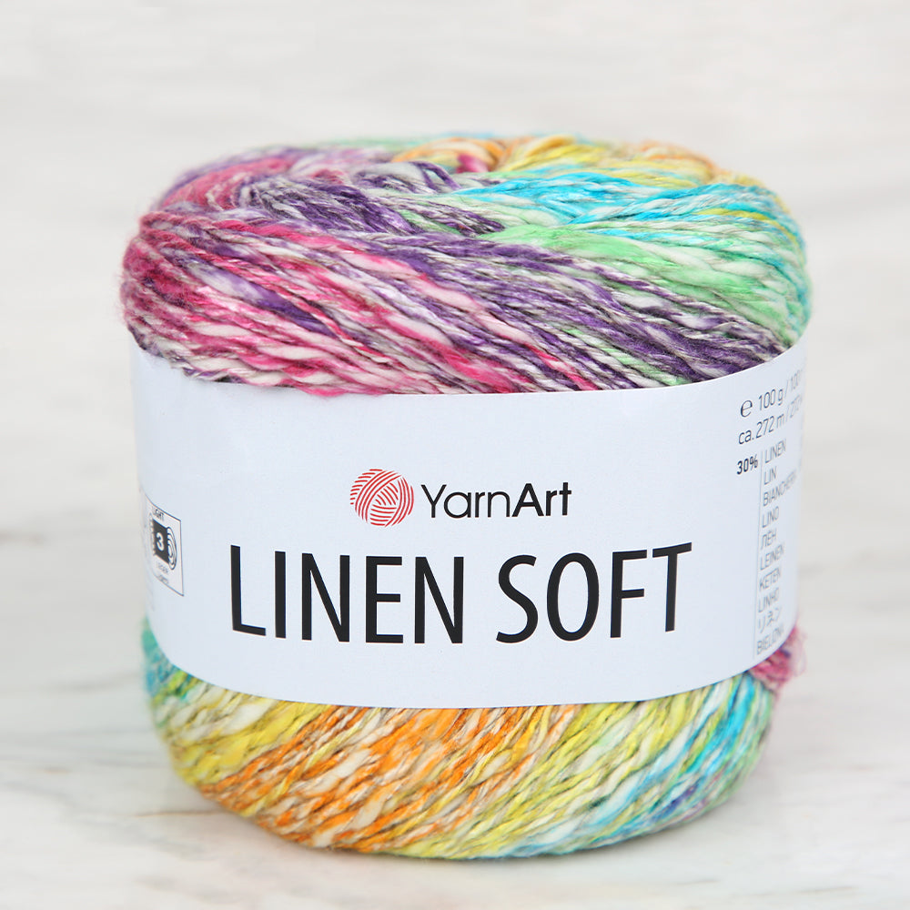 YarnArt Linen Soft Hand Knitting Yarn ,Variegated 7401