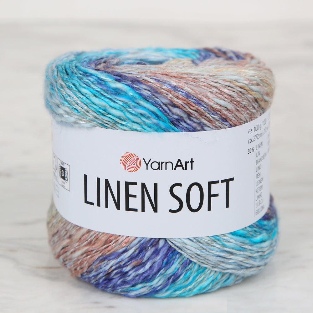 YarnArt Linen Soft Hand Knitting Yarn ,Variegated 7402