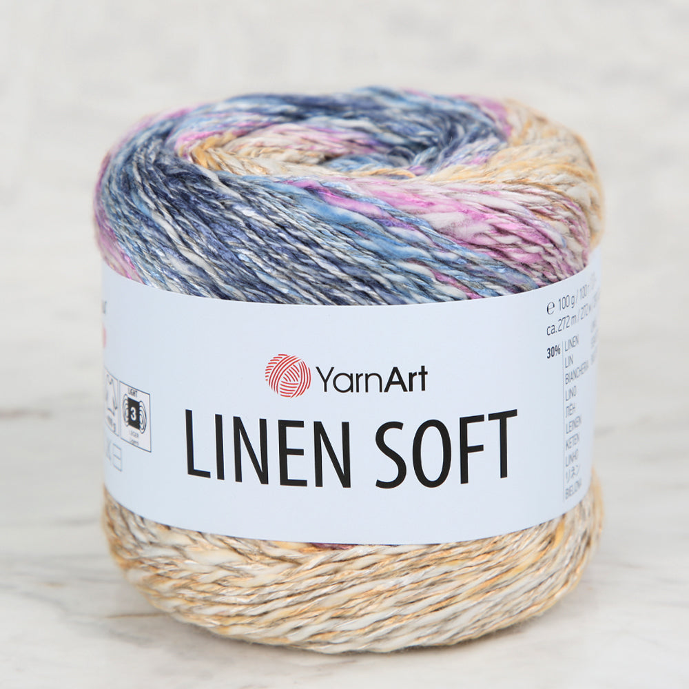 YarnArt Linen Soft Hand Knitting Yarn ,Variegated 7404