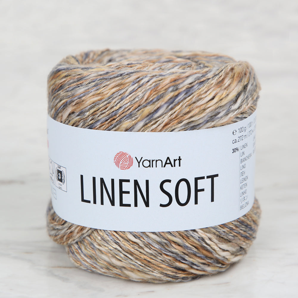 YarnArt Linen Soft Hand Knitting Yarn ,Variegated 7407