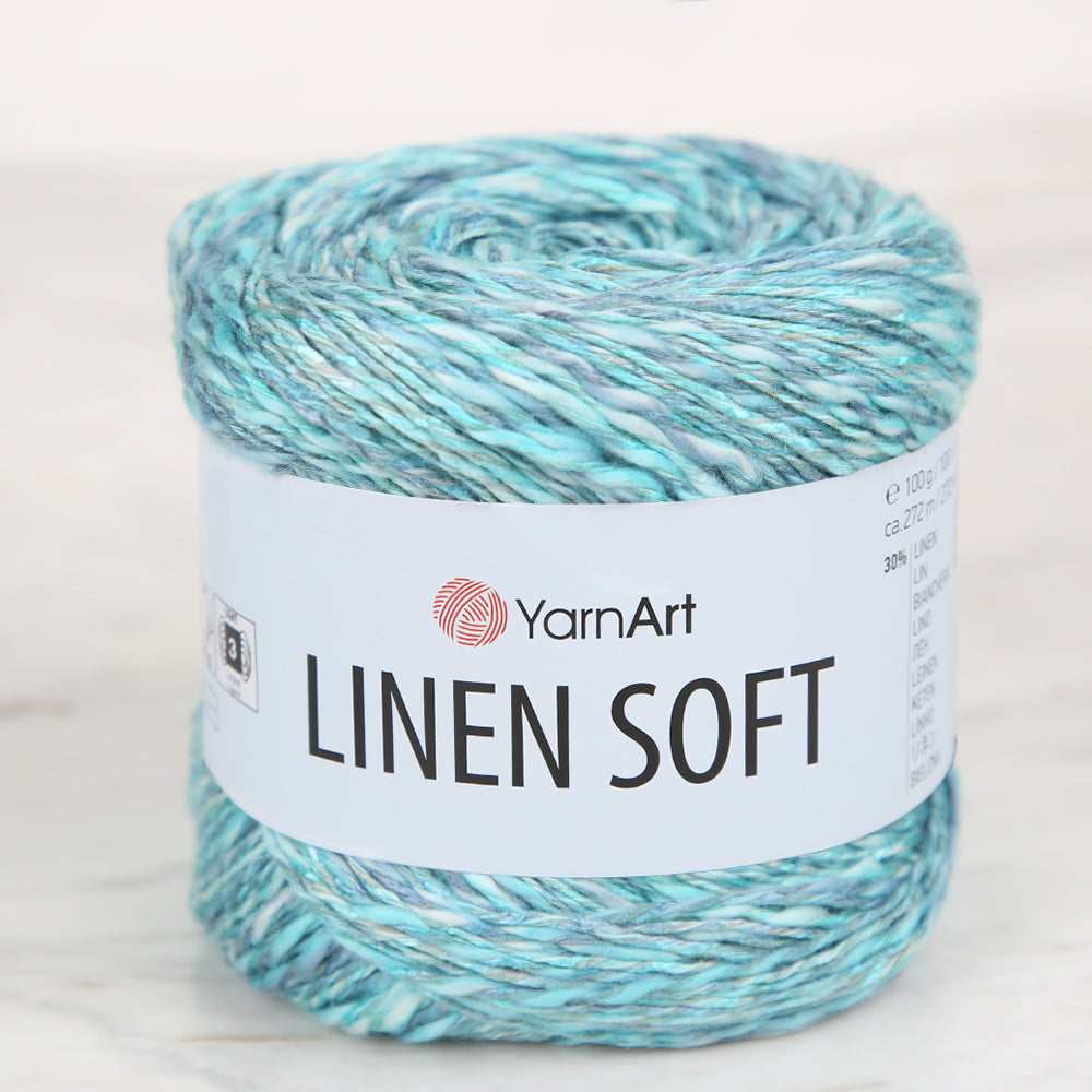 YarnArt Linen Soft Hand Knitting Yarn ,Variegated 7408