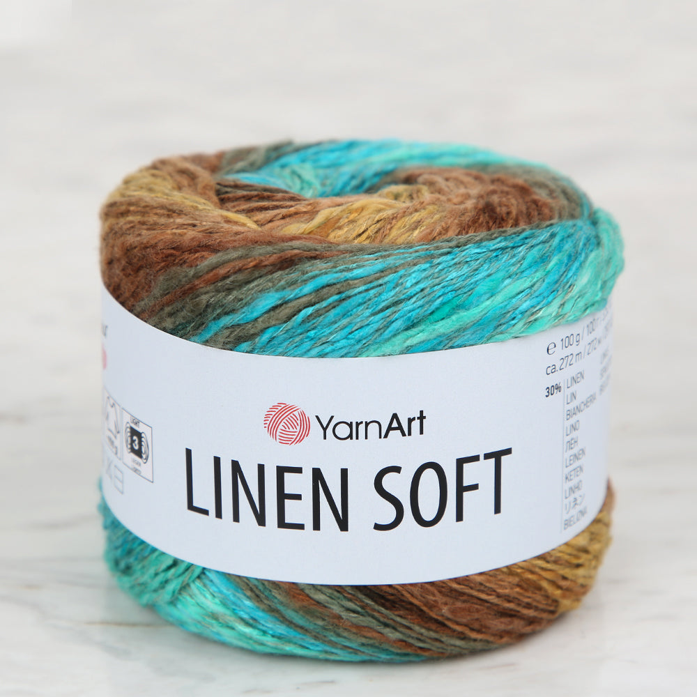YarnArt Linen Soft Hand Knitting Yarn ,Variegated 7409
