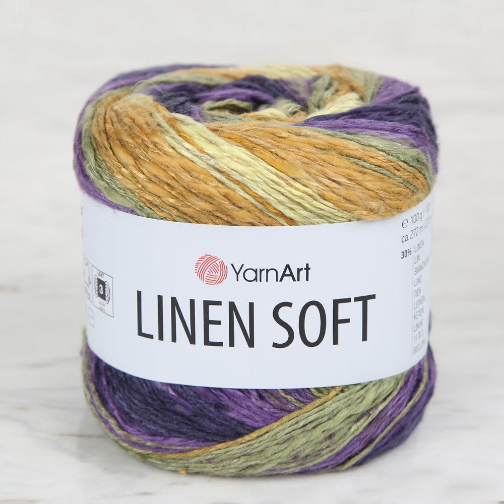 YarnArt Linen Soft Hand Knitting Yarn ,Variegated 7410