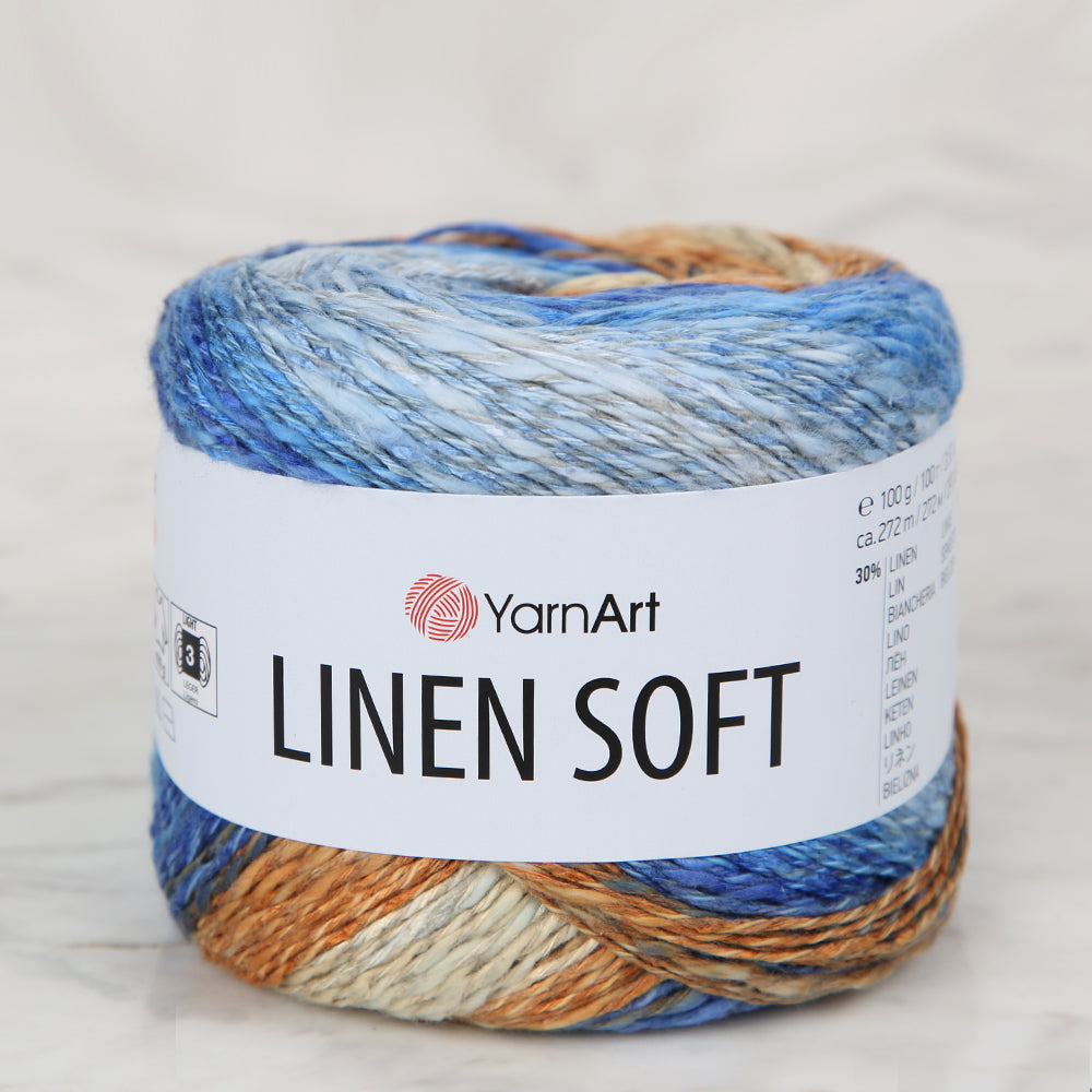 YarnArt Linen Soft Hand Knitting Yarn ,Variegated 7411
