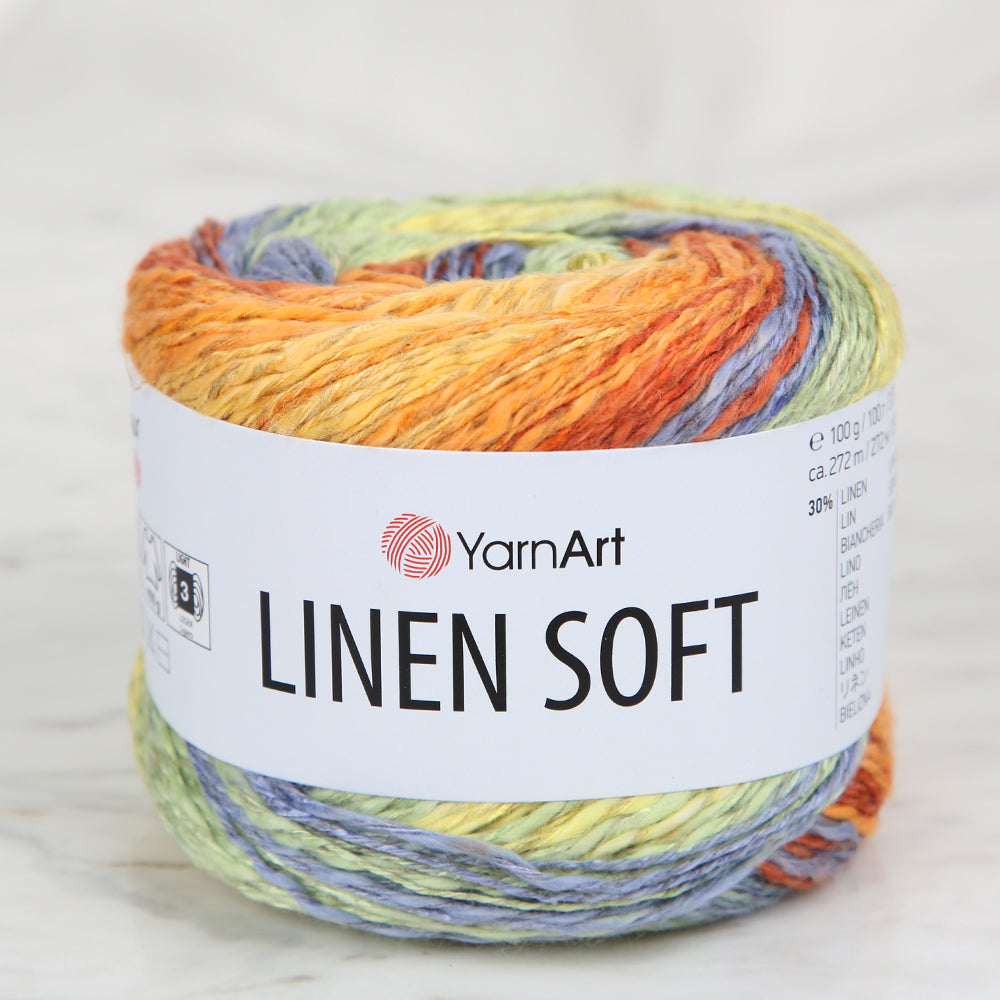 YarnArt Linen Soft Hand Knitting Yarn ,Variegated 7412