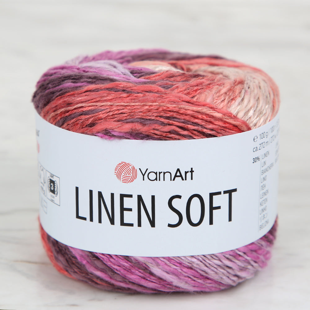 YarnArt Linen Soft Hand Knitting Yarn ,Variegated 7413