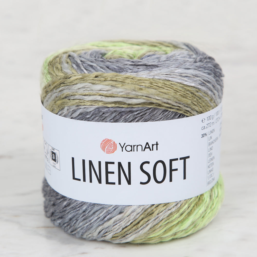YarnArt Linen Soft Hand Knitting Yarn ,Variegated 7414