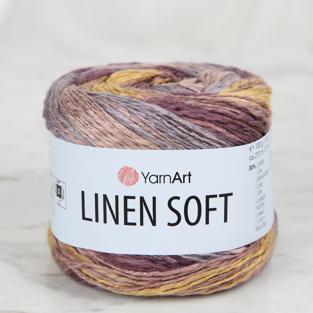 YarnArt Linen Soft Hand Knitting Yarn ,Variegated 7415