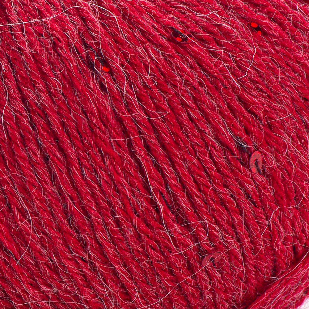 YarnArt Alpaca Gold Paillettes Hand Knitting Yarn , Red - 9307