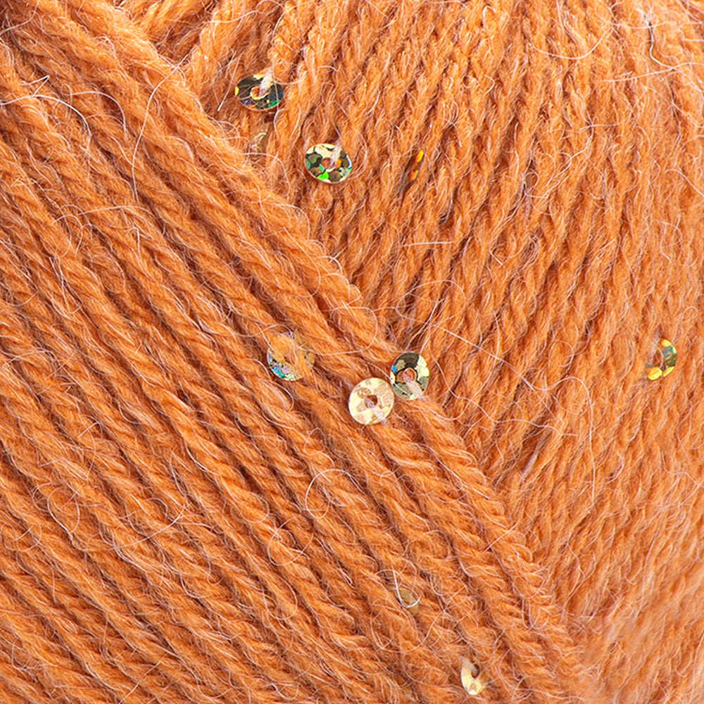 YarnArt Alpaca Gold Paillettes Hand Knitting Yarn , Orange - 9311